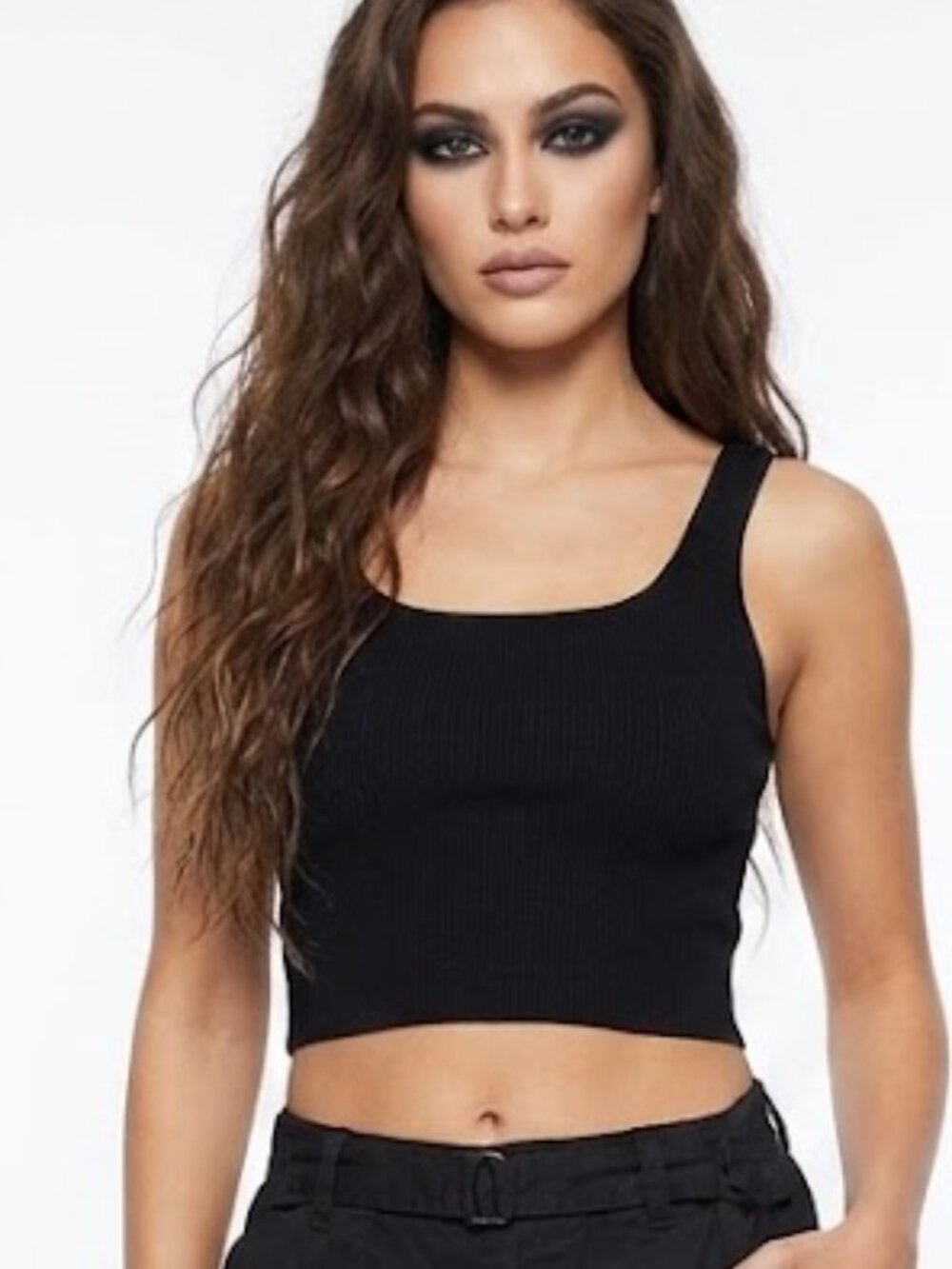 BABATON | ARITZIA BLACK CROPPED RIBBED TANK